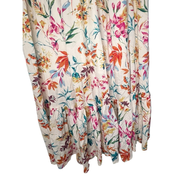 Torrid Floral Pattern Maxi Spaghetti Strap Dress With Crochet Waist - Picture 3 of 6